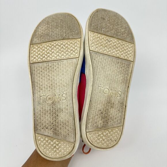 Youth Girls Toms Bimini Two-Tone Magenta Block Canvas Slip On Shoes Y1 - Picture 4 of 5